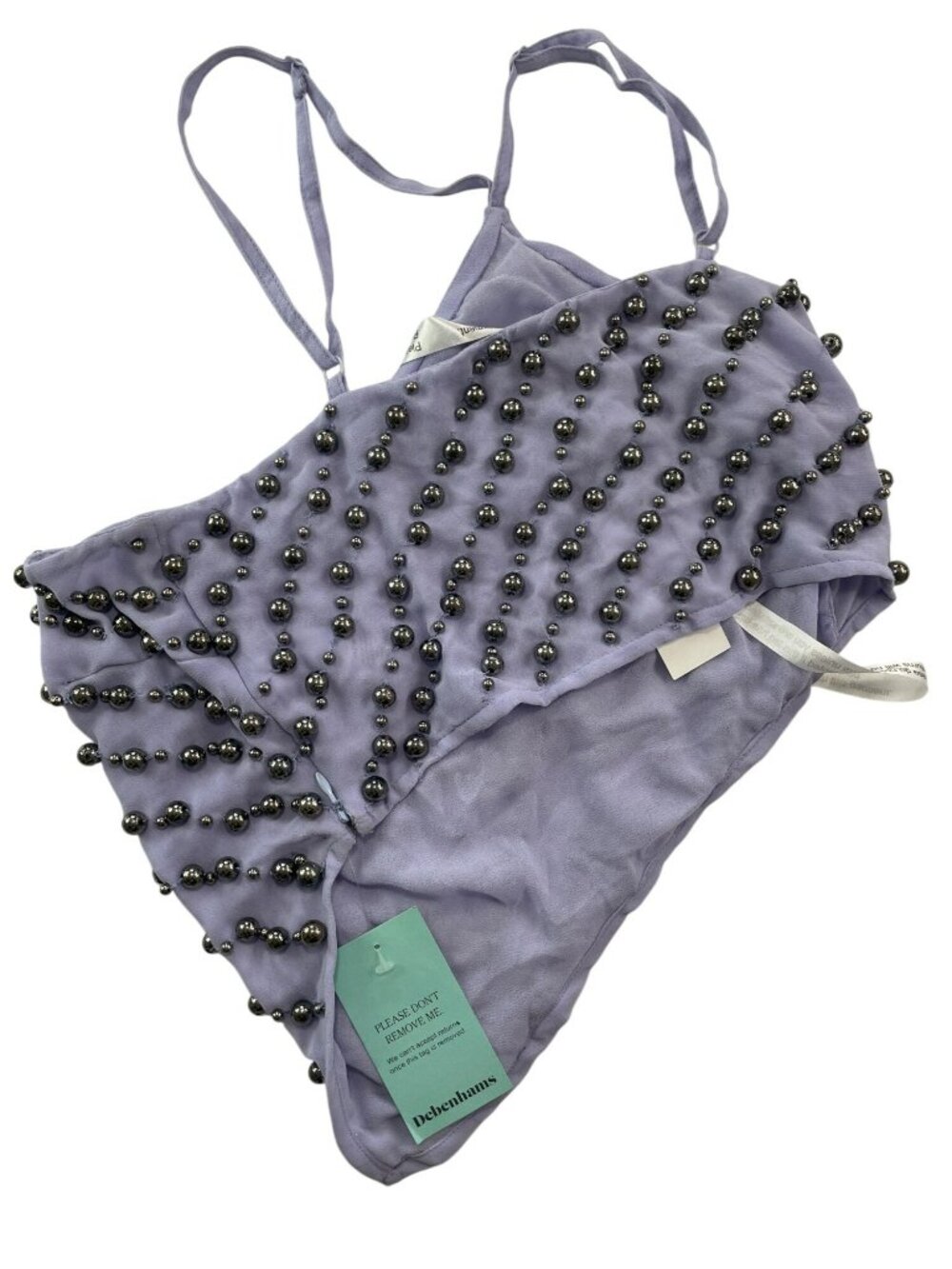 Nasty Girl Studded Asymmetric One-Shoulder Lilac Top Wmn's Sz 8 MSRP$160 NWT - Picture 2 of 10